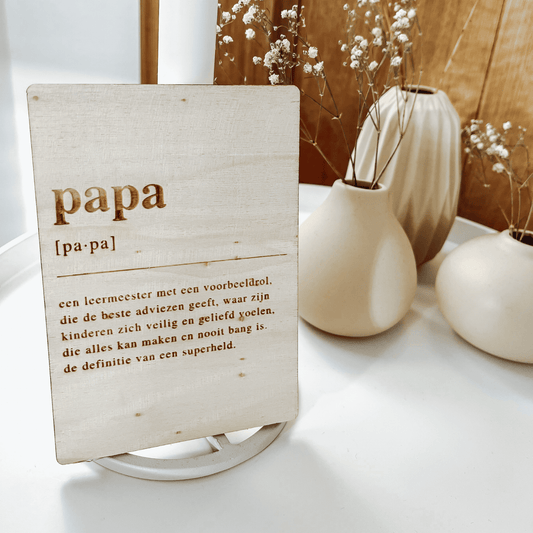 Houten bedankkaartje – een liefdevol cadeau voor papa, perfect om waardering en dankbaarheid te tonen - sfeerimpressie.
