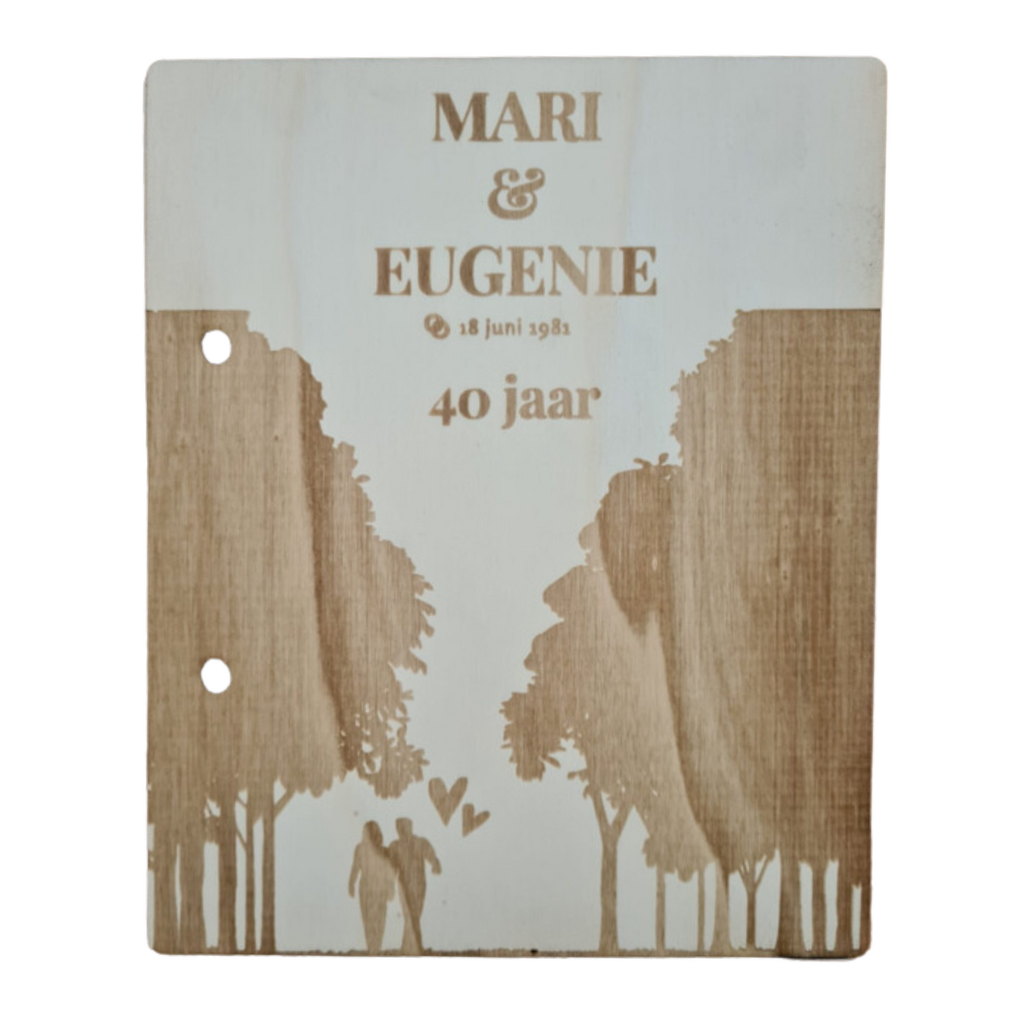 Bruiloft 40 jaar getrouwd kaarten bewaarmap gepersonaliseerd.