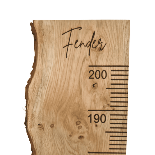 Eiken houten groeimeter voor kinderen met naam – decoratieve meetlat van hout om de lengte van je kind bij te houden. Perfect voor de kinderkamer of speelruimte.