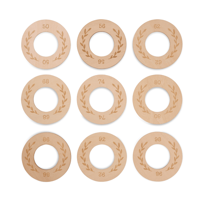 Houten kastverdeler voor baby- en kinderkleding, maat 50 t/m 98, met bladeren motief voor een georganiseerde kledingkast - losse kastverdelers.