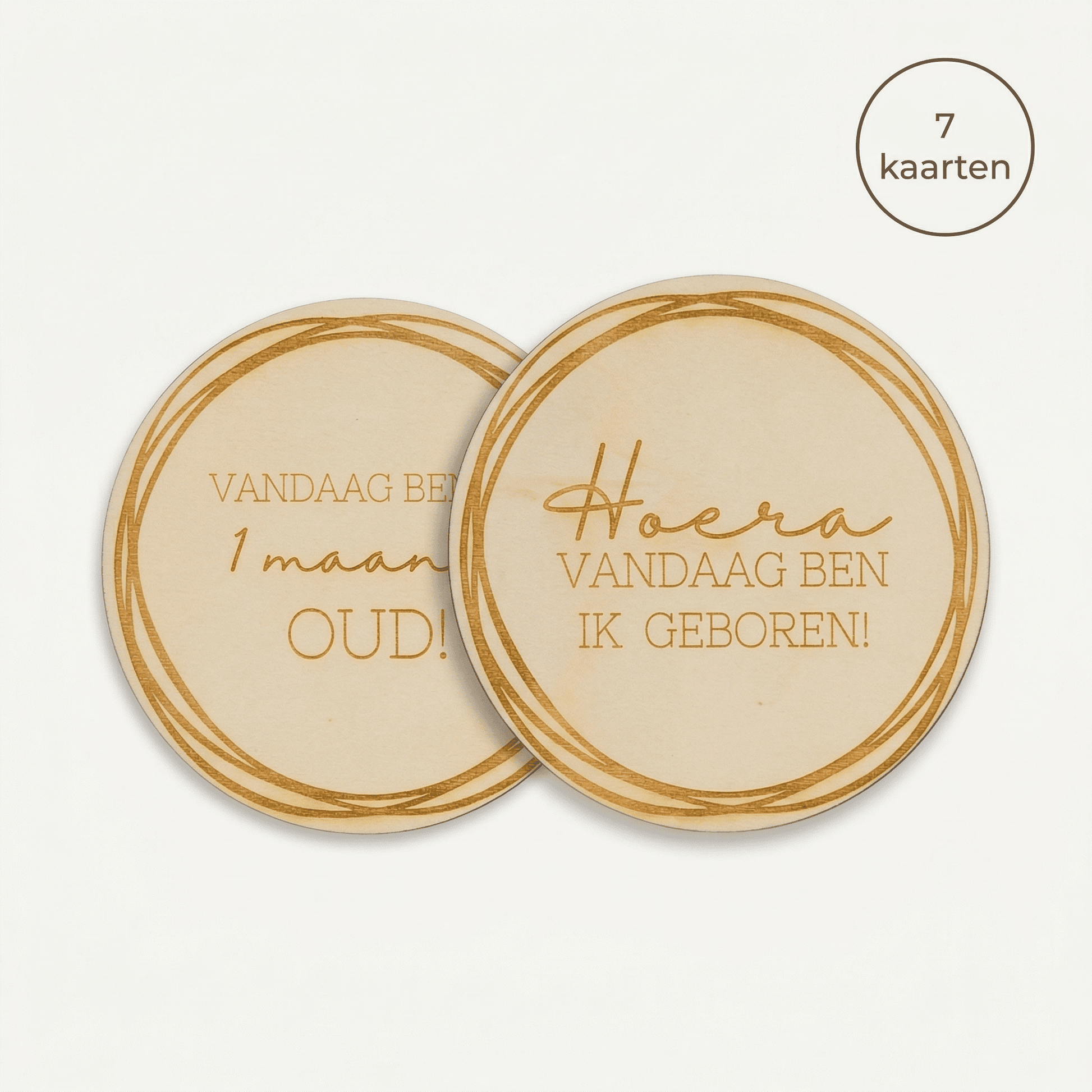 Mijlpaalkaarten van hout - Aantal maanden oud - Hero afbeelding