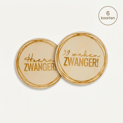 Mijlpaalkaarten van hout - Aantal maanden zwanger - Hero afbeelding