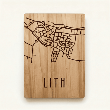 Houten stadskaart - stadkaart Lith – gedetailleerde stadsplattegrond van hout, perfect als uniek housewarming cadeau.